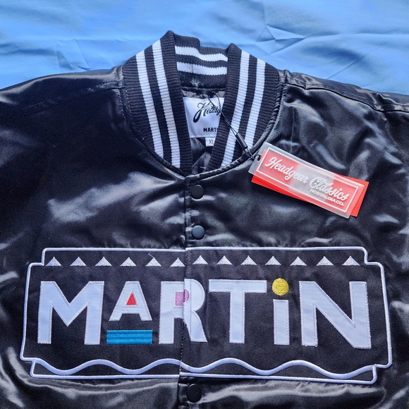 HEADWEAR CLASSICS MEN'S MARTIN LAWRENCE SATIN JACKET BLACK SIZE XLARGE NEW!!!! - Picture 2 of 14